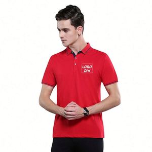 เสื้อโปโลผู้ชายทรงเข้ารูปสีดำ พิมพ์โลโก้ได้ตามต้องการ เรียบง่าย สบาย ใส่สบาย - Product Image 4
