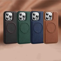 Housse de protection de téléphone en cuir PU design de luxe pour iPhone 13 pro 14 15 16 plus étui de téléphone antichoc à charge sans fil