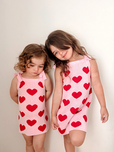 Vestito per Bambina in Morbidissimo Cotone 100% con Cuori, Lavorato a Maglia, per Primavera e Autunno - Product Image 6