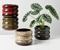 Décoration Maison & Jardin : Pot de fleurs en céramique réactive bleue, style ferme, 5 pouces, pour extérieur