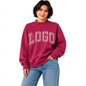 Sudadera de manga larga para mujer, cuello simulado, nuevo estilo, estampada, antiarrugas, duradera, de invierno, 340 GSM. - Product Image 1