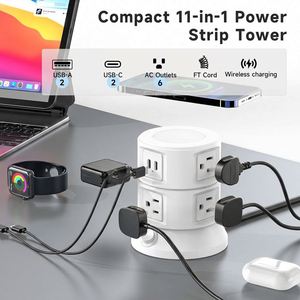 Multiprise tour OEM USB avec chargeur sans fil, cordon d'extension de 1,8 m, protection contre les surtensions, 6 prises CA, <span class=keywords><strong>prise</strong></span> de courant - Product Image 3
