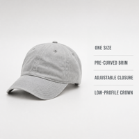 Topi Baseball Katun Grosir Model Rendah, Dicuci, Bordir Logo Kustom untuk Merek Ritel Fashion