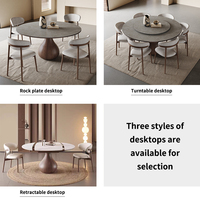 Table à manger extensible moderne en bois massif avec cadre en noyer, ensemble de table et de chaises de designer pour la maison