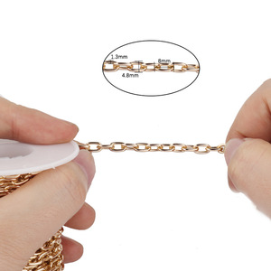 Cadena de Aluminio en Rollo, Disponible en Stock |   Rollo de 5 Metros en Varios Tamaños y Estilos para Correas de Bolsos y Asas de Cadena Personalizadas para Carteras - Product Image 5