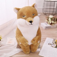 Peluches réalistes de renard assis et de cigogne à bec de sabre, jouets en peluche doux et cadeaux d'anniversaire