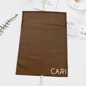 Custom Logo stampato in tela di cotone organico cuscino bambino abbigliamento sacchetto di imballaggio con busta cravatta sacchetto di polvere - Product Image 2