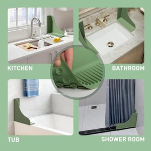 Barrière anti-éclaboussures en silicone en forme de L, montage mural, cuisine, salle de bain, douche, design minimaliste, installation facile - Product Image 1