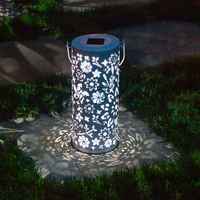 Lanterne solaire en verre blanc moderne et personnalisée, style montgolfière, motif floral découpé, cylindre suspendu, lumière LED IP65 pour jardin