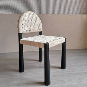 <span class=keywords><strong>Chaise</strong></span> de salle à manger design en abaca en bois moderne <span class=keywords><strong>noire</strong></span> chaises d'événement de fête de mariage <span class=keywords><strong>chaise</strong></span> à dossier tressé - Product Image 3