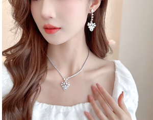 ضوء فاخر الراقية الفرنسية شرابة طويلة أقراط الزفاف قلادة الماس قطرات الماء سوبر الجنية تاج العشاء - Product Image 3