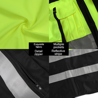 Chaleco de Seguridad Reflectante Negro al Por Mayor para Construcción, Chaquetas Reflectantes de Moto de Alta Visibilidad con Logotipo
