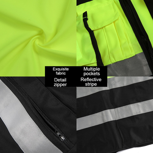 เสื้อกั๊กสะท้อนแสงแบบมองเห็นได้ชัดเจนสำหรับงานก่อสร้าง เสื้อแจ็คเก็ตนิรภัยสำหรับขี่มอเตอร์ไซค์แบบสะท้อนแสง เสื้อกั๊กนิรภัยแบบกำหนดเองได้ - Product Image 4