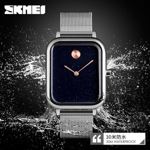 Skmei Women's Quartz Watch Rose Gold Mesh Band Starry Sky Face 30M Waterproof Analog Couple Watch - Product Image 3
