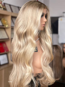 2024 invierno nuevo tímido superventas Invisible HD 13*5 Patchwork cabello humano platino peluca rubia para alopecia pérdida de cabello promedio mujeres - Product Image 5