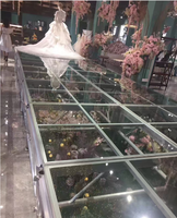Plateforme de scène portable en verre trempé, système de scène modulaire en aluminium pour mariage, concert, exposition