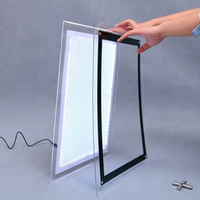 Cadre photo publicitaire, boîte à lumière LED, étanche, ultra-fin, A1 A2 A3 A4, boîte à lumière pour la décoration murale de bureau