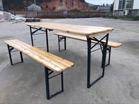 Ensemble de table et de bancs en bois pour bière, pliable, pour pique-nique en plein air, cour, fête, repas, événement