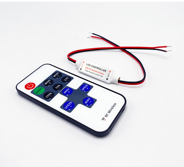 Hot Sale 11 Key Mini LED Controller Dimmer DC5-24V RF Wireless Remote Control for Single Color 3528 5050 LED Strip Lights