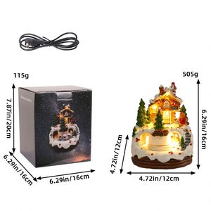 Décoration de maison, nouvelle boîte à musique, veilleuse, cabane, cadeau de Noël pour enfants, jouets - Product Image 5