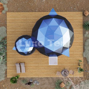 Tenda Luxo High-end Hotel tenda casa 6M + 3M collegato con doppi vetri in vetro geodetica tenda a cupola per <span class=keywords><strong>Glamping</strong></span> <span class=keywords><strong>Resort</strong></span> - Product Image 3