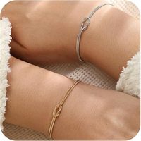 Bracelet Nœud d'Amour Unisexe, Chaîne Serpent et Collier Nœud pour Couple