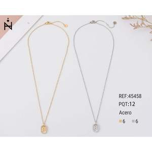 Collana con Ciondolo Lettera B Ziina 10x15Cm in Acciaio Inossidabile Oro Argento Minimalista per Uso Quotidiano - Product Image 1