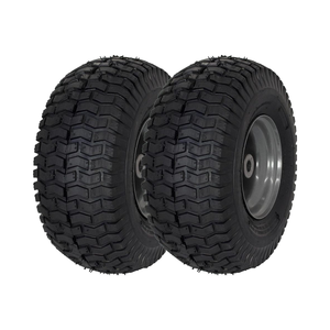 Ensemble de roue de pneu de remplacement pneumatique HL 15x6.00-6 facile à installer pour les tondeuses à gazon Craftsman compatibles - Product Image 1