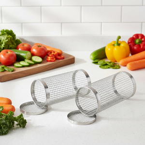 Cilindro de Acero Inoxidable para Asar, Red para Barbacoa, Accesorios de Cocina para Verduras, Pescado, Carne y Otros <span class=keywords><strong>Alimentos</strong></span> - Product Image 1