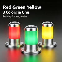 Feu de signalisation LED tricolore intégré en métal et verre, lampe indicatrice d'alarme sonore et visuelle rouge, verte et jaune