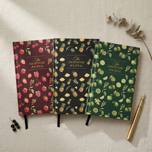 สมุดบันทึก LABON สไตล์วินเทจ ปกแข็งลายผลไม้ พร้อมฟอยล์สีทอง สำหรับบันทึกความกตัญญู สะท้อนความรู้สึกประจำวัน เหมาะสำหรับการดูแลตนเองและฝึกสติ เป็นของขวัญ - Product Image 4