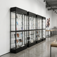Vitrine en verre trempé avec cadre en aluminium, porte coulissante verrouillable, pour magasin de téléphonie mobile