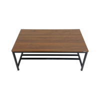 Table basse de luxe Table à thé en bois rustique Table d'appoint de salon avec cadre en métal