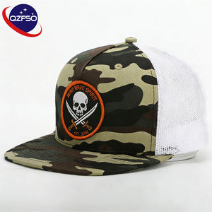 Casquette de baseball camouflage à 6 panneaux QZFSO, personnalisée, de haute qualité, avec logo imprimé, broderie, maille, style hip-hop, pour hommes - Product Image 1