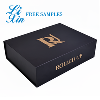 Boîte Cadeau Rigide Pliable Magnétique de Luxe Grand Format Recyclable Noire Classique pour Présentation, Embossage et Emballage