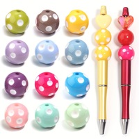 20mm Polka Dot Runde Acrylperlen mit geradem Loch DIY Perlenstift Schlüsselanhänger Taschenanhänger Handgemachtes Schmuckzubehör Großhandel