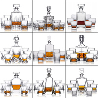 Carafe à whisky de luxe en cristal avec logo personnalisé, bouteille à liqueur en verre à base lourde, pour bar, hôtel, cadeau, vente en gros