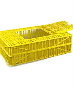 Best Seller In American Market 35'' X 23.5'' X 10.25'' Durable Plastic Poultry Chicken Transport Crate Coop With Hinged Door