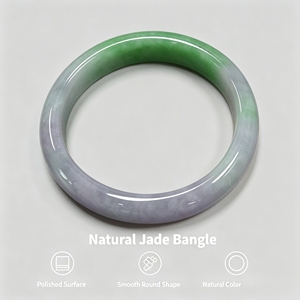 Brazalete de Jade Chun Dai Cai Premium al por Mayor, Brazalete de Jadeíta Natural de Dos Colores, Verde Lavanda, para Regalo de Aniversario - Product Image 6