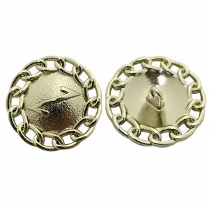 Promotion garment accessory custom logo silver made metal shank buttons for coat