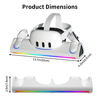Station de charge rapide pour contrôleurs de jeu Meta Quest 3 Station compacte avec indicateurs lumineux RVB Stockage sécurisé Accessoire de jeu