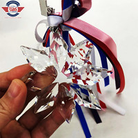 Ornements de décoration attrape-soleil flocon de neige suspendus accessoires de garniture cadeaux de noël cristal Transparent flocons de neige pendentif de voiture