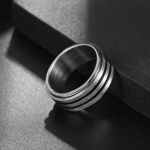 Men's <b>Titanium</b> Steel <b>Ring</b> Geometric Design Rotating Band Punk Style Jewelry SA1139 - Product Image 4