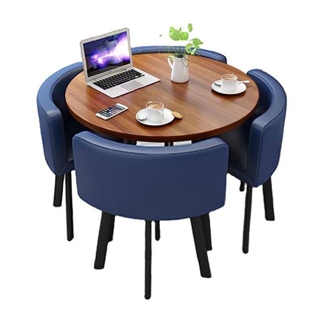 Nordic Dinning Room Furniture Blue Round Dining Room Table Esstisch Set