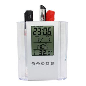 Promotion Gifts Office Stationery Multifunction Desk Pen Pencil Holder LCD Alarm Clock Electronic Perpetual Calendar Pen Holder - Product Image 4