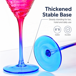 Verre à <span class=keywords><strong>Martini</strong></span> de Luxe Soufflé à la Main, Dégradé Coloré, Effet Martelé, pour Cocktails, 260ml-520ml, Vente en Gros - Product Image 4