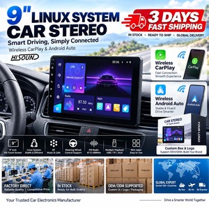 Autoradio 1Din 9 pouces Linux RTS avec CarPlay sans fil, <span class=keywords><strong>Android</strong></span> <span class=keywords><strong>Auto</strong></span>, écran tactile, en stock, livraison rapide - Product Image 1