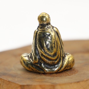 Estatua de Buda de Cobre Antiguo, 1 Pieza, Estatua de Buda de Cobre Sólido, Estatua de Bodhidharma Patriarca, Adorno de Bronce - Product Image 2
