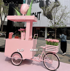 Chariot à snack mobile Chariot à fleurs en fer pour étal de marché et activité promotionnelle - Product Image 2