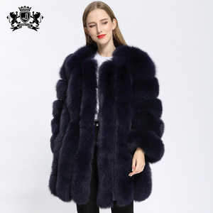 Veste en fourrure à col en O pour femmes, design classique, manteau d'hiver court et chaud, manteaux en fourrure de renard véritable pour femmes - Product Image 3